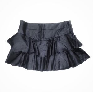 Express Black Patent Leather Ruffle Mini Skirt Size 0